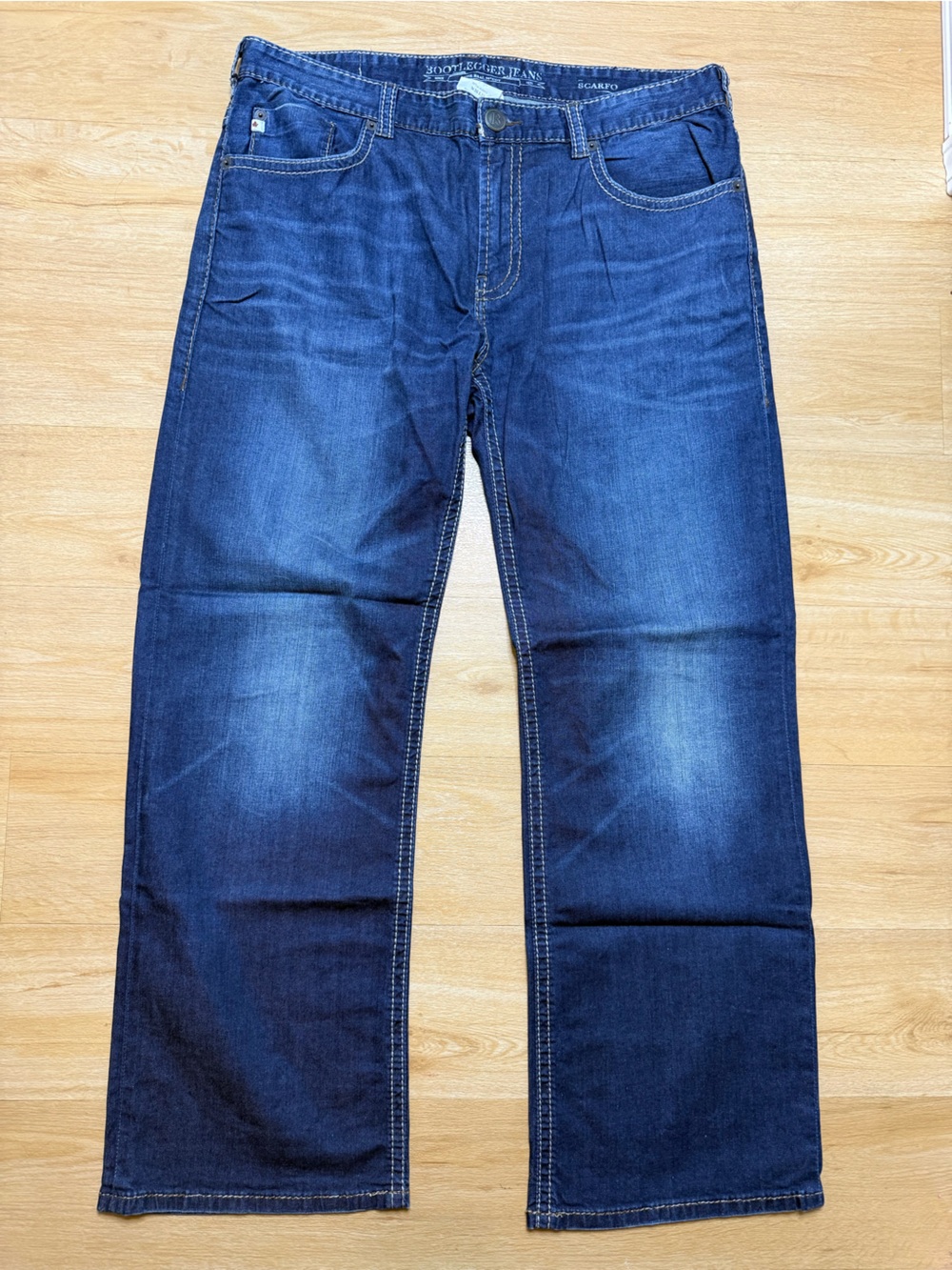 Bootlegger Men's The Real McCoy Dark Blue Jeans - Scarfo W36/L32